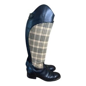 Ariat 5/A Baker Heritage Contour Field Boot 9B Leather Plaid Full Zip Rare